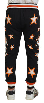 Dolce & Gabbana Black Orange Star Trousers Sport Pants