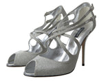 Dolce & Gabbana Silver Shimmers Sandals Heel Pumps Shoes