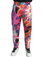 Authentic Designer Authentic Designer Dolce & Gabbana Multicolor Printed Linen Men Trouser Pants