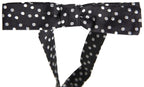 Dolce & Gabbana Black Polka Dot Silk Adjustable Men Neck Papillon Bow Tie