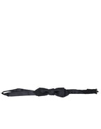 Dolce & Gabbana Dark Blue Silk Satin Adjustable Neck Men Papillon Bow Tie