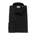 Bagutta Black Cotton Men Shirt with French Collar