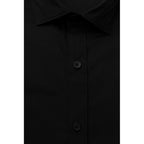 Bagutta Black Cotton Men Shirt with French Collar