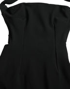 Dolce & Gabbana Black Sheath Halter Sleeveless Midi Dress