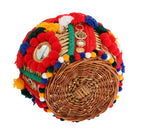 Dolce & Gabbana Multicolor AGNESE Straw Crystal  Pom Pom Bag