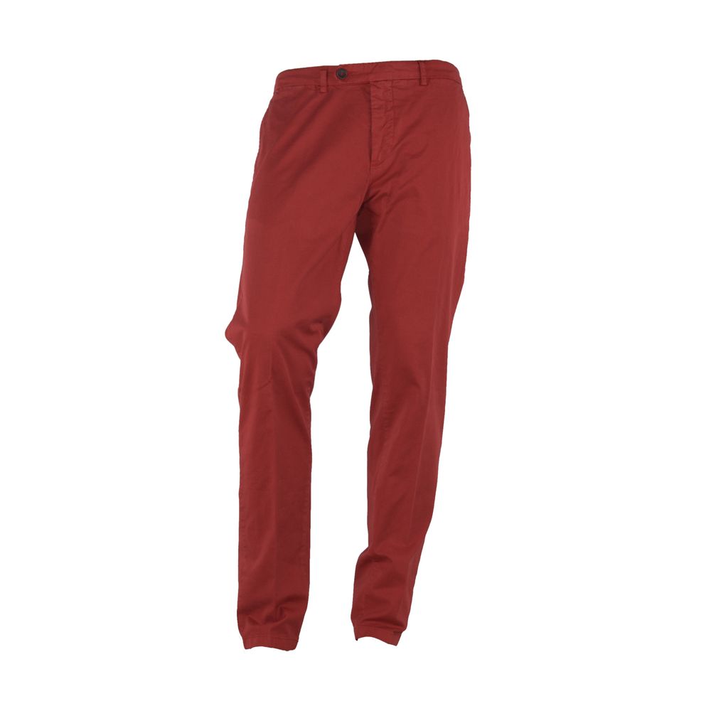 Made in Italy Red Cotton Men's Trouser
