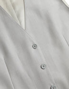 Dolce & Gabbana Light Gray Wool Formal Dress Waistcoat Vest