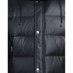 Aquascutum Black Polyester Men Jacket with Removable Hood