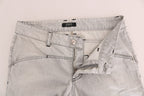 Costume National Gray Wash Cotton Slim Jeans