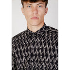 Antony Morato Black Cotton Pattern Shirt