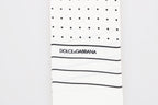Dolce & Gabbana White Polka Dotted Silk Skinny Scarf