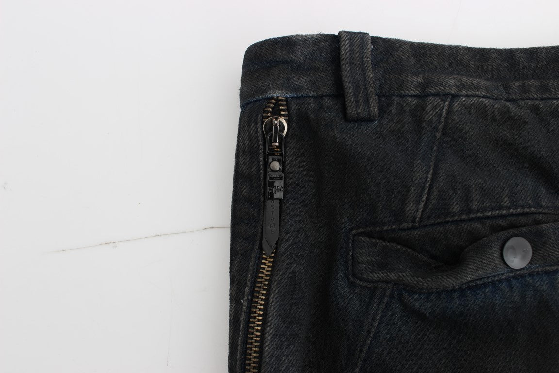Costume National Blue Cotton Slim Pants Denim Jeans