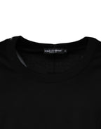 Dolce & Gabbana Black Cotton Round Neck Sleeveless T-shirt