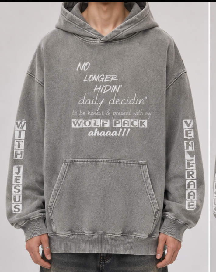 Snow Washed Loose Cotton Hoodie