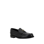 Prada Black Calf Leather Bos Taurus Slip-On Loafers