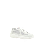 Prada White Calf Leather Bos Taurus Low Top Sneakers