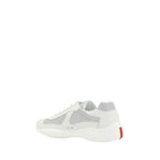 Prada White Calf Leather Bos Taurus Low Top Sneakers