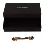 Dolce & Gabbana Gold Plated 925 Sterling Silver Crystal Collar Stop Brooch
