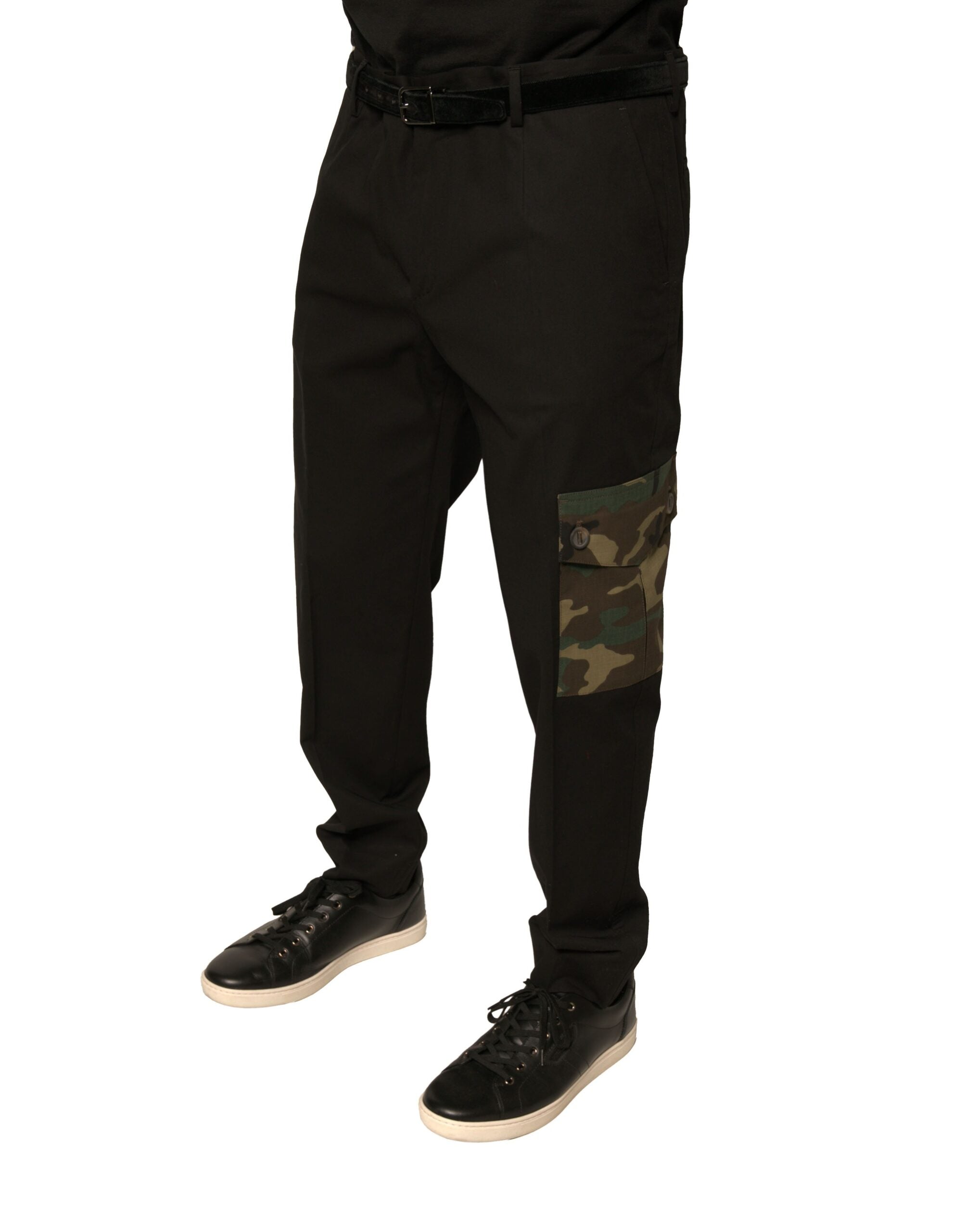 Authentic Designer Authentic Designer Dolce & Gabbana Black Cotton Men Cargo Casual Pants