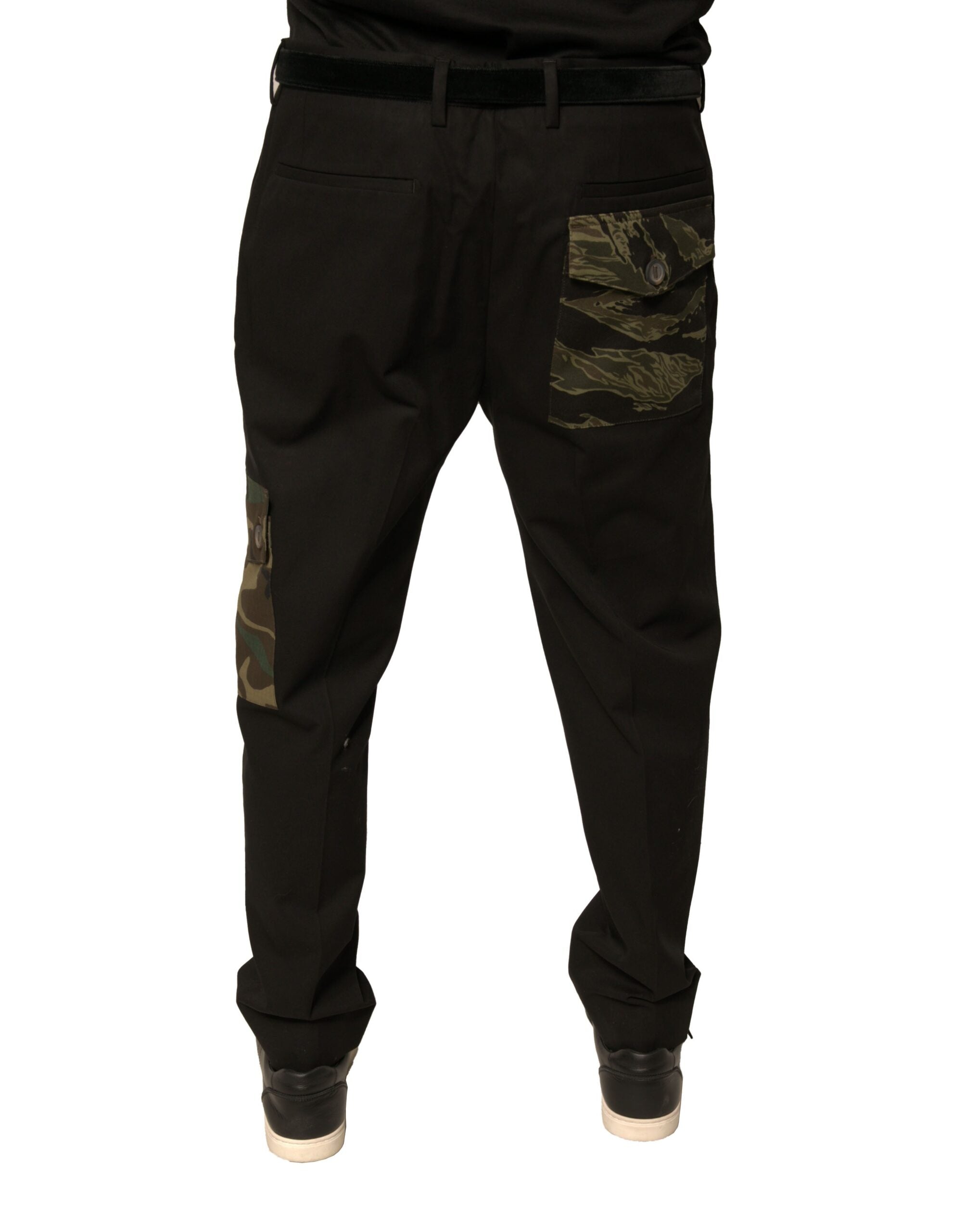 Authentic Designer Authentic Designer Dolce & Gabbana Black Cotton Men Cargo Casual Pants