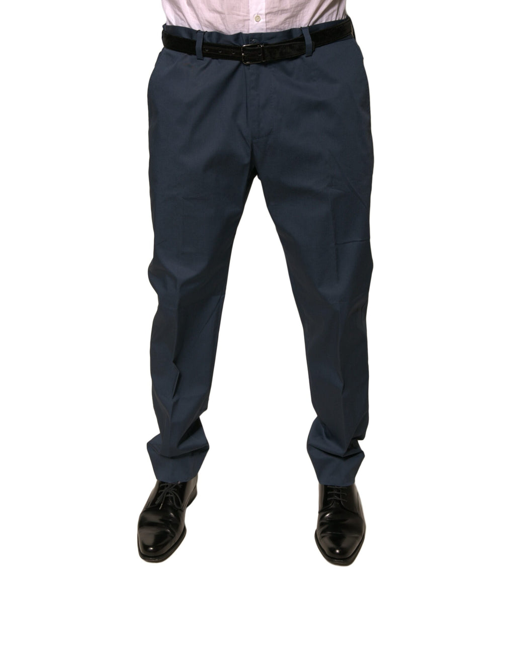 Authentic Designer Authentic Designer Dolce & Gabbana Dark Blue Cotton Stretch Skinny Men Dress Pants