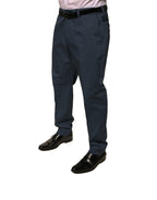 Authentic Designer Authentic Designer Dolce & Gabbana Dark Blue Cotton Stretch Skinny Men Dress Pants