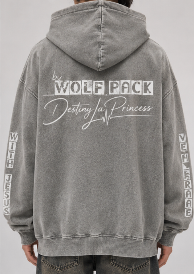 Snow Washed Loose Cotton Hoodie
