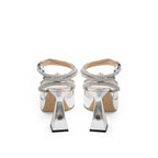 MACH & MACH Elegant Silver Leather Platforms