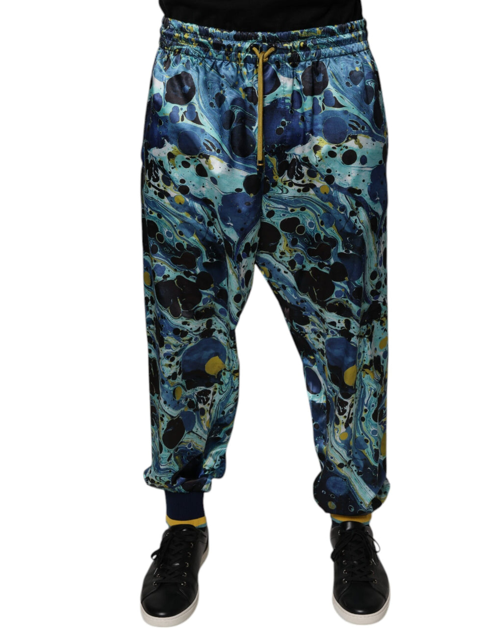 Authentic Designer Authentic Designer Dolce & Gabbana Multicolor Marble Print Jogger Men Sweatpants Pants