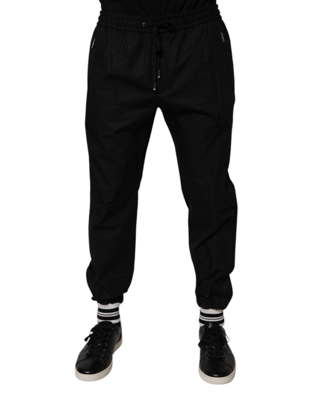 Authentic Designer Authentic Designer Dolce & Gabbana Black Cotton Men Jogger Sweatpants Pants