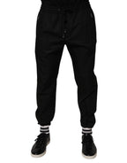Authentic Designer Authentic Designer Dolce & Gabbana Black Cotton Men Jogger Sweatpants Pants