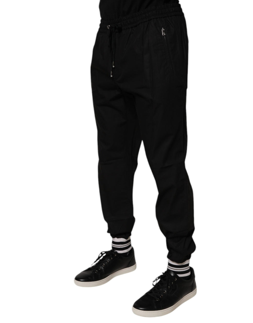 Authentic Designer Authentic Designer Dolce & Gabbana Black Cotton Men Jogger Sweatpants Pants