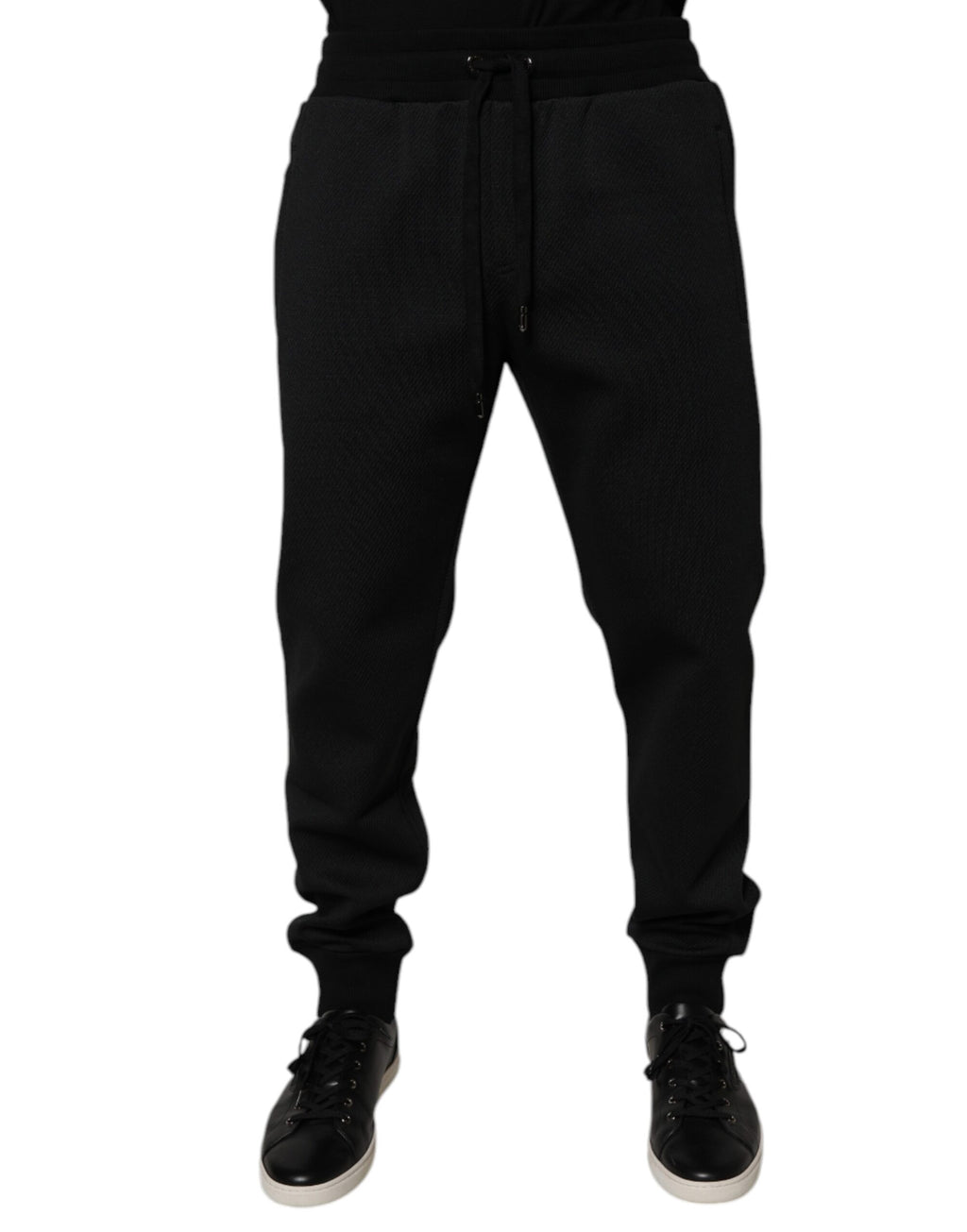 Authentic Designer Authentic Designer Dolce & Gabbana Black Polyester Men Jogger Sweatpants Pants
