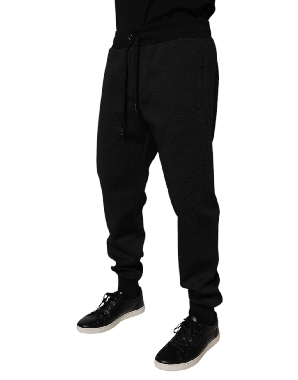 Authentic Designer Authentic Designer Dolce & Gabbana Black Polyester Men Jogger Sweatpants Pants