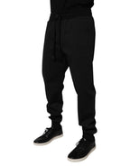 Authentic Designer Authentic Designer Dolce & Gabbana Black Polyester Men Jogger Sweatpants Pants