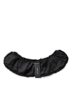 Dolce & Gabbana Black Fur Shawl Neck Wrap Cover Collar Scarf