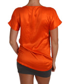 Dolce & Gabbana Silk Orange Lemon Crystal T-shirt Top