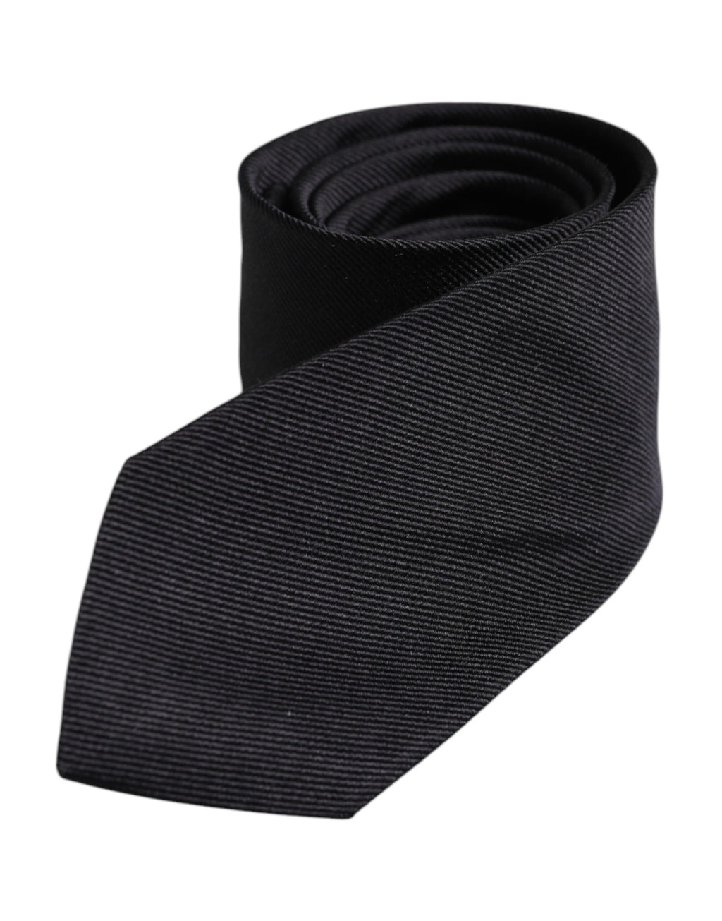 Dolce & Gabbana Black Solid Silk Adjustable Necktie Tie