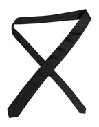 Dolce & Gabbana Black Solid Silk Adjustable Necktie Tie