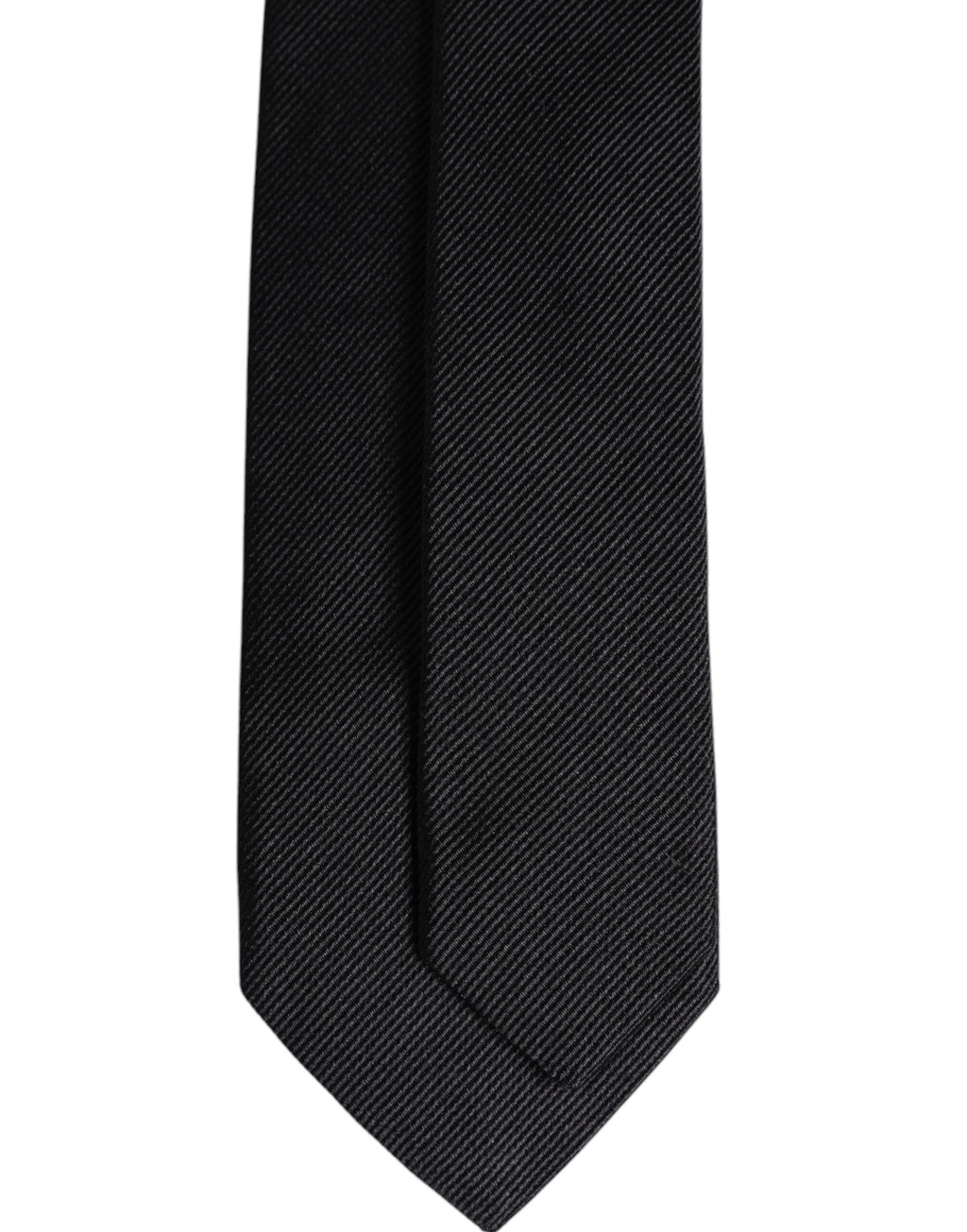 Dolce & Gabbana Black Solid Silk Adjustable Necktie Tie