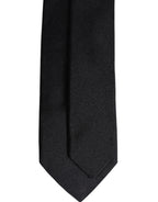 Dolce & Gabbana Black Solid Silk Adjustable Necktie Tie