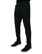 Dolce & Gabbana Dark Green Cotton Loose Men Denim Jeans