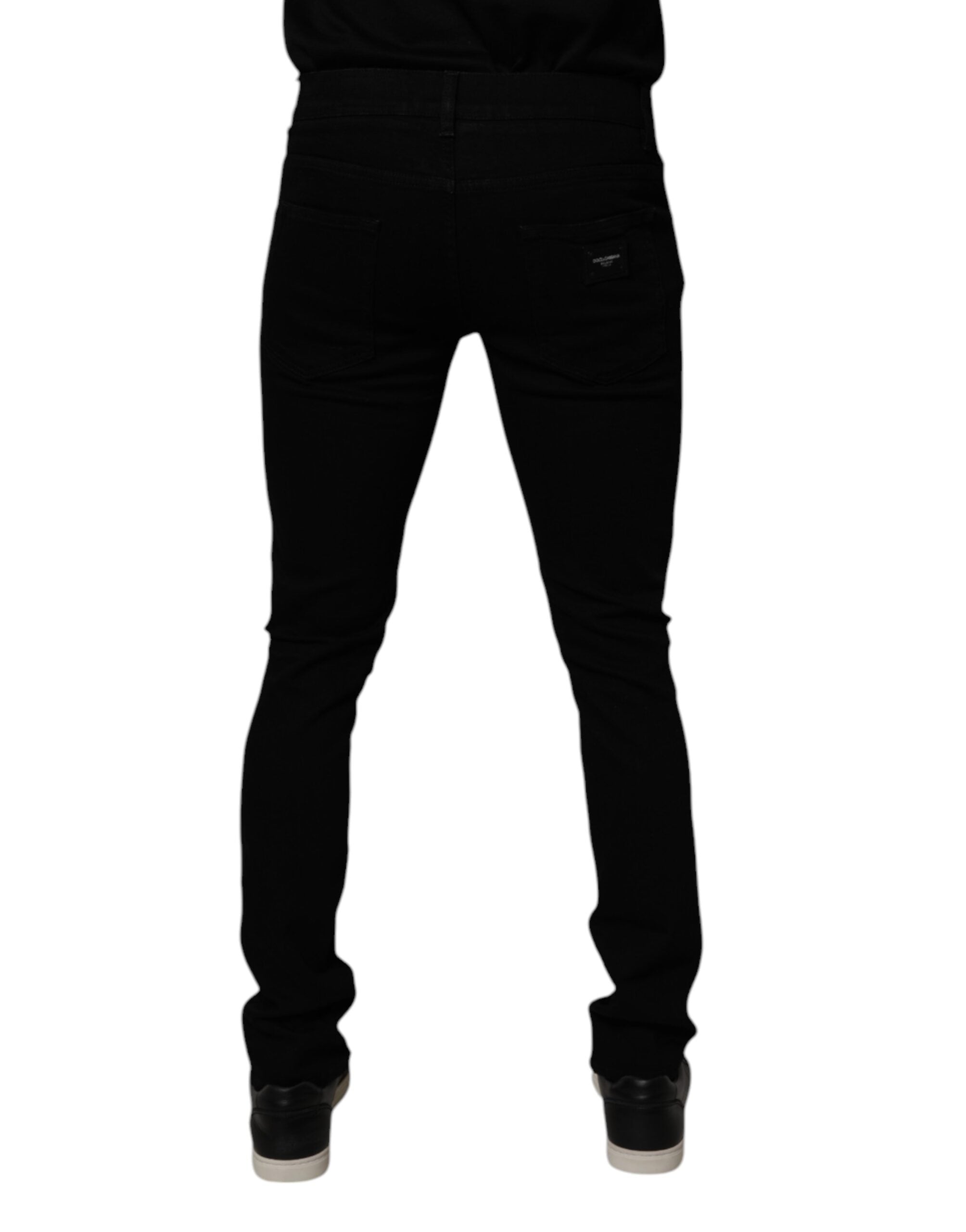 Dolce & Gabbana Black Cotton Stretch Skinny Men Denim Jeans