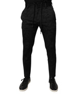 Authentic Designer Authentic Designer Dolce & Gabbana Black Brocade Polyester Skinny Dress Pants
