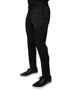 Authentic Designer Authentic Designer Dolce & Gabbana Black Brocade Polyester Skinny Dress Pants