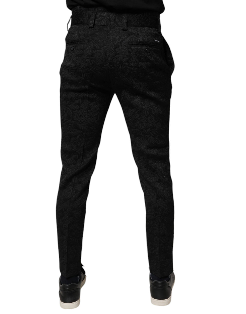 Authentic Designer Authentic Designer Dolce & Gabbana Black Brocade Polyester Skinny Dress Pants