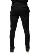 Authentic Designer Authentic Designer Dolce & Gabbana Black Brocade Polyester Skinny Dress Pants