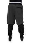 Authentic Designer Authentic Designer Dolce & Gabbana Black Gray Cotton Layered Men Sweatpants Pants