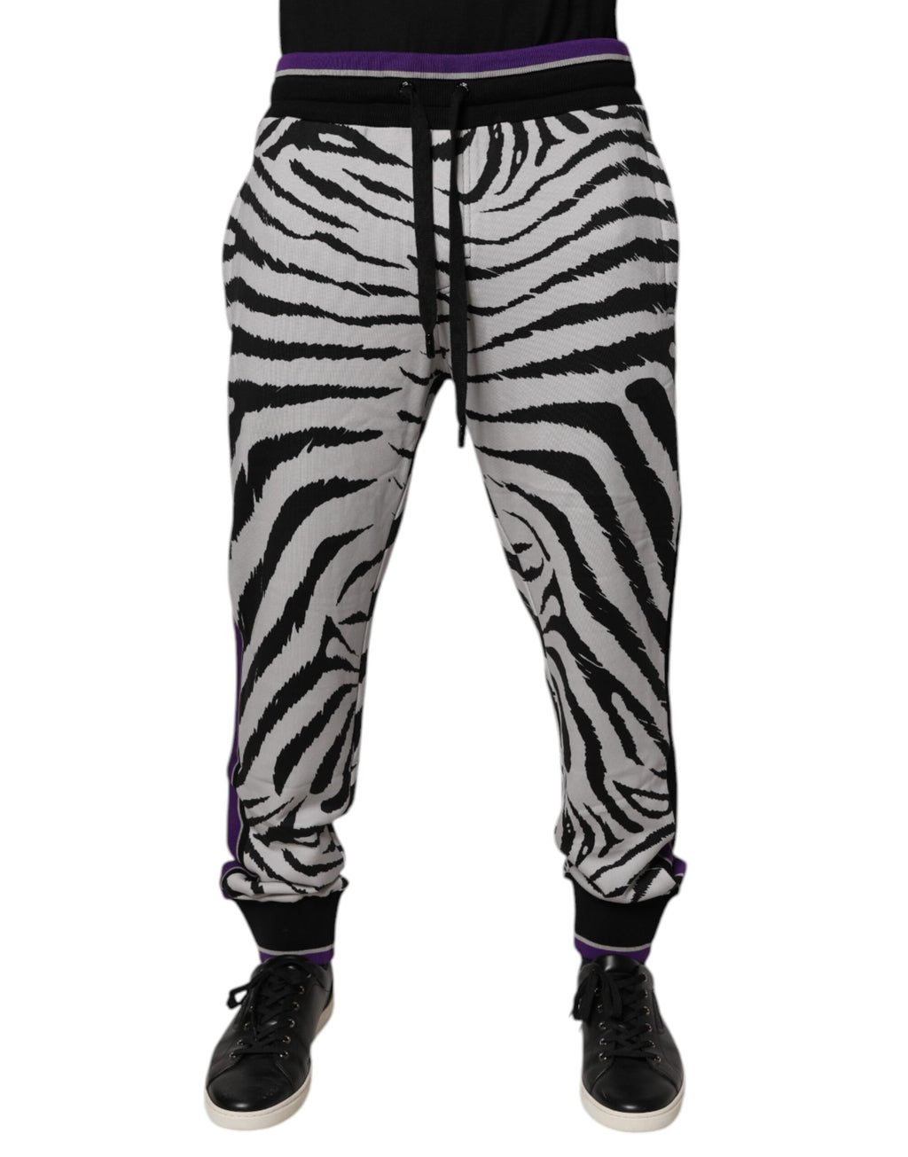Authentic Designer Authentic Designer Dolce & Gabbana Black White Zebra Men Jogger Sweatpants Pants