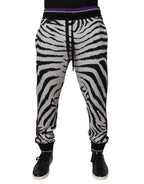 Authentic Designer Authentic Designer Dolce & Gabbana Black White Zebra Men Jogger Sweatpants Pants